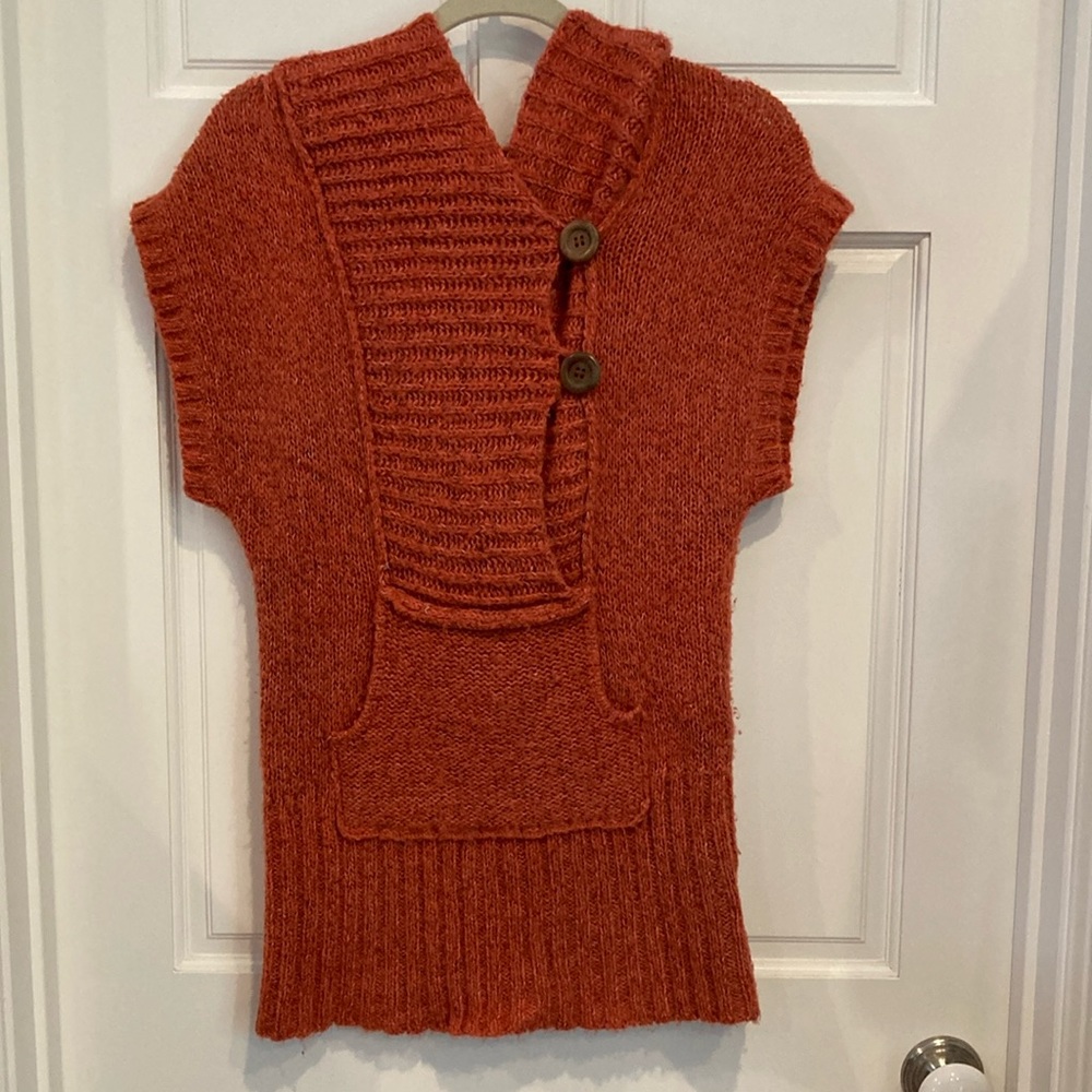 Free people, soft wool hoodie pocket vest. Size medium